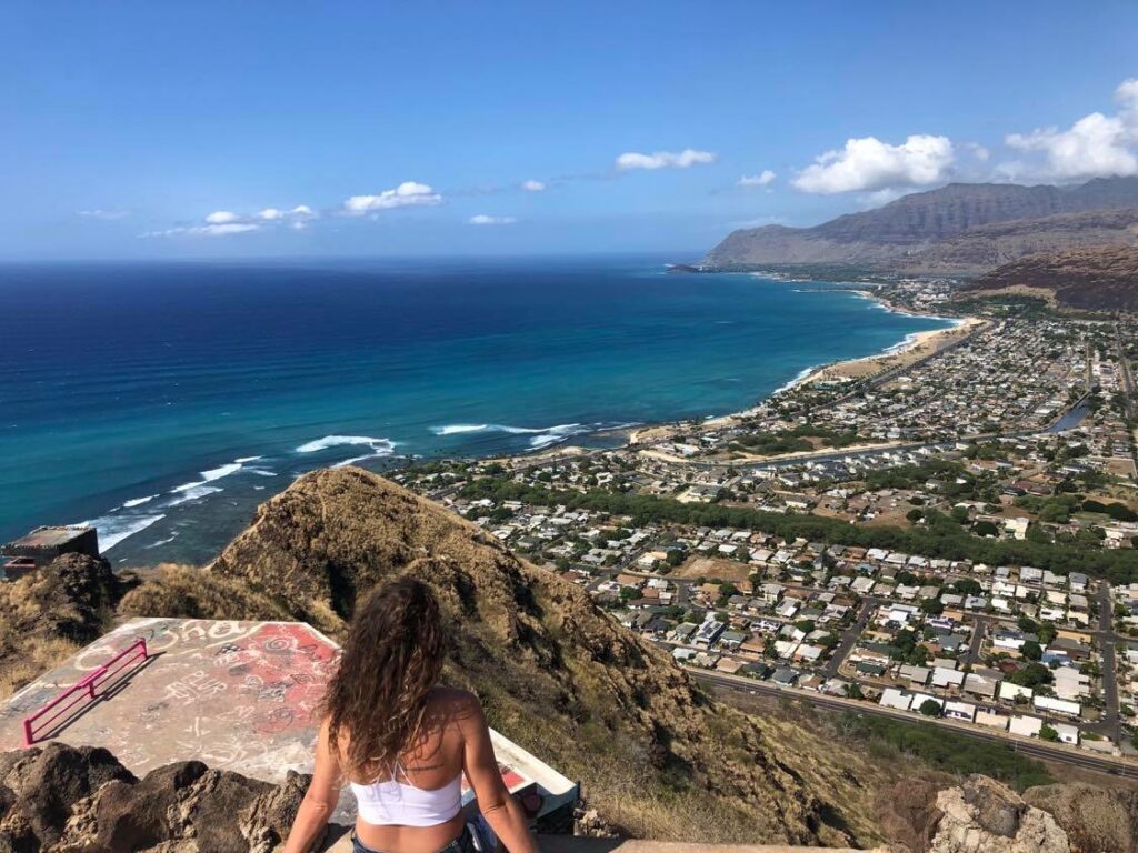 Arielle after a hike on Oahu island